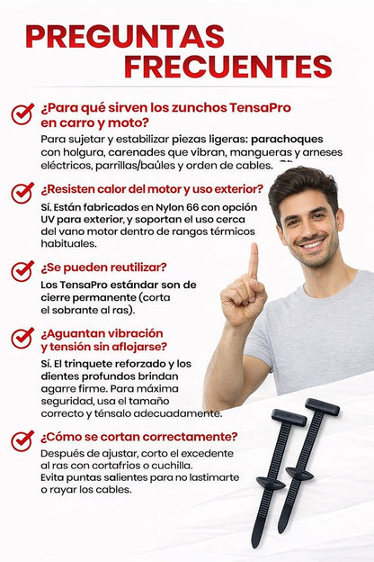 💥SUPER PACK DE CINCHOS DE SEGURIDAD X100 UNIDADES + ENVÍO GRATIS Y PAGAS AL RECIBIR!💥